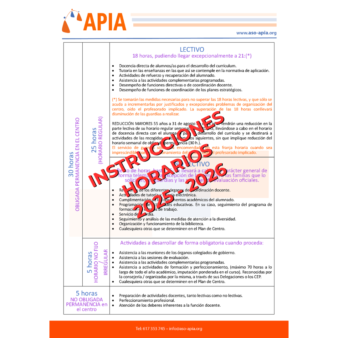 Instrucciones Horarios 2025-2026